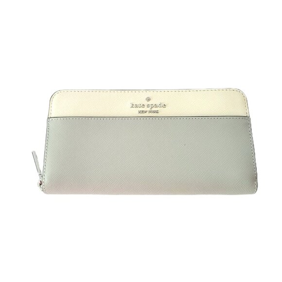 Kate Spade KI365 Madison Large Continental Wallet Colorblock Platinum Clutch - Picture 2 of 6